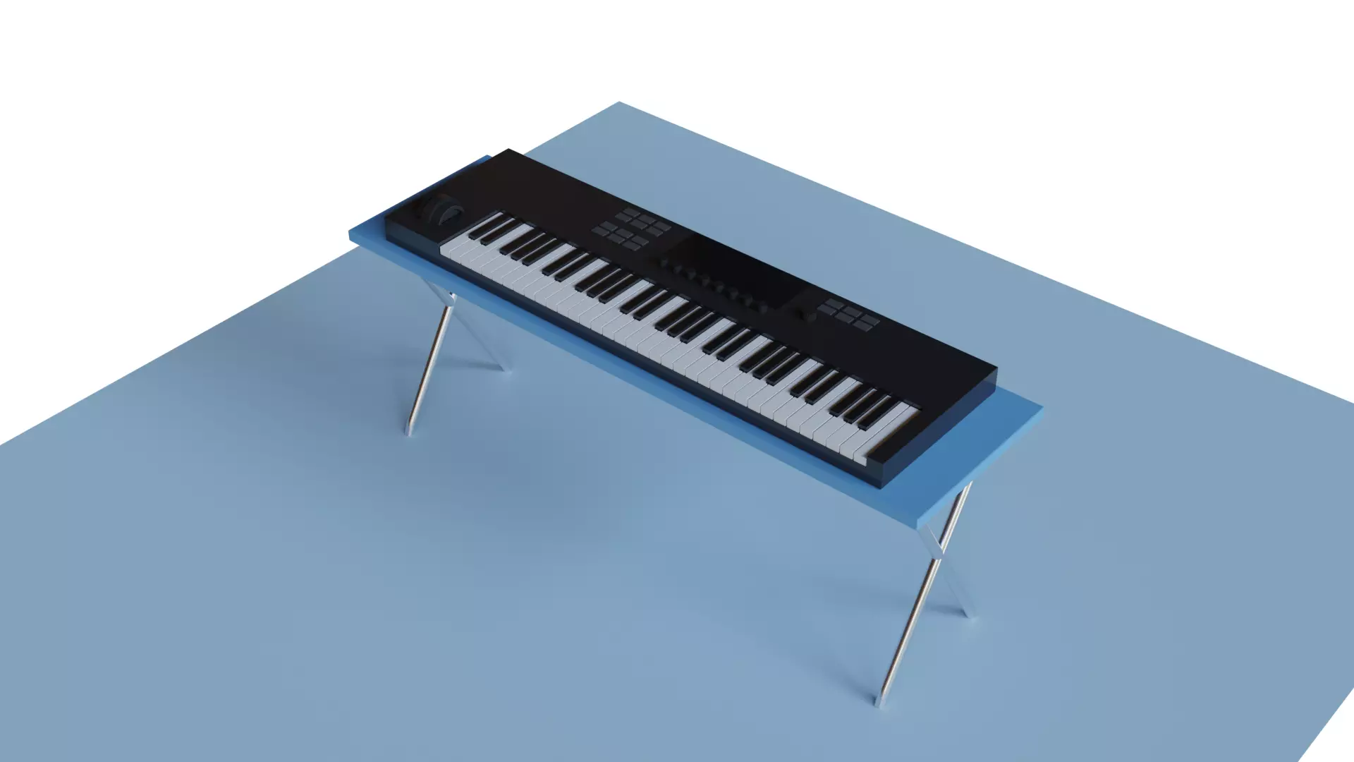 Low Poly MIDI Keyboard Free low-poly 3D model_0