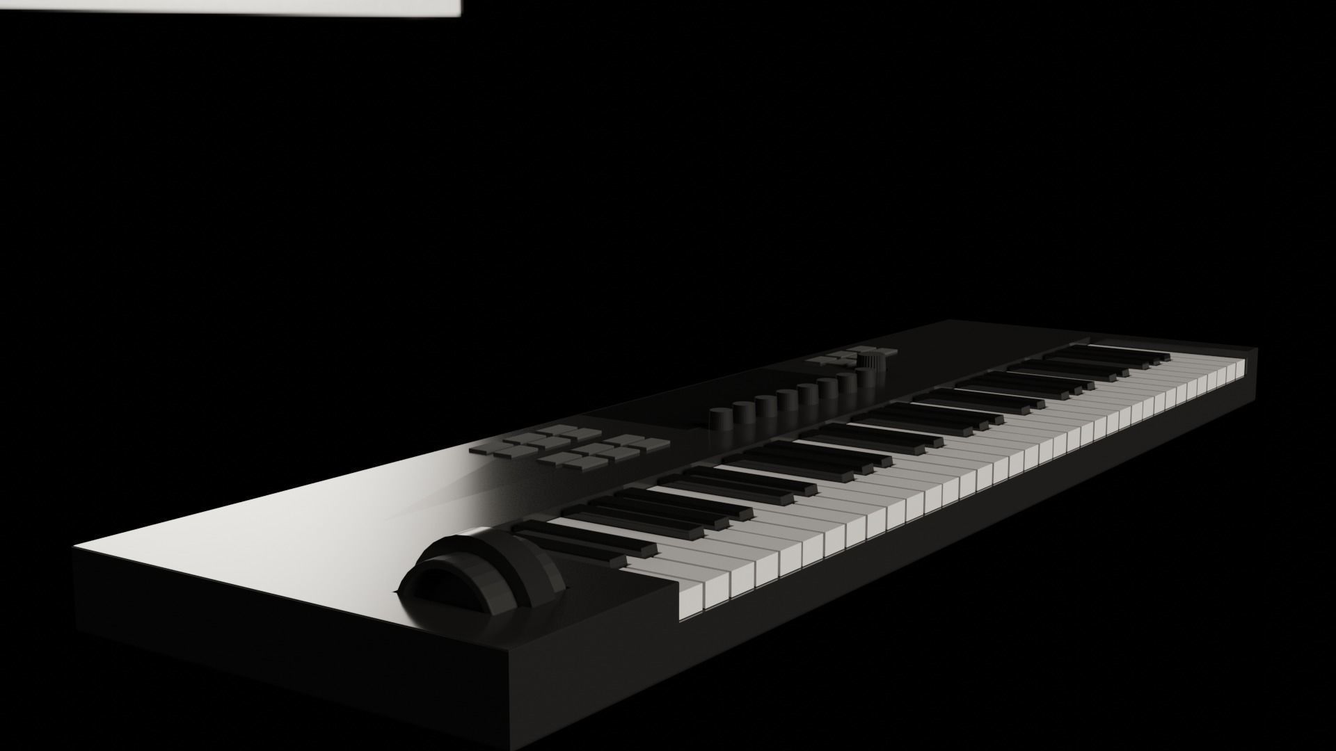 Low Poly MIDI Keyboard Free low-poly 3D model_3