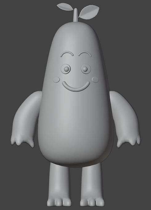 cute tree kid art toy Low-poly 3D model_1