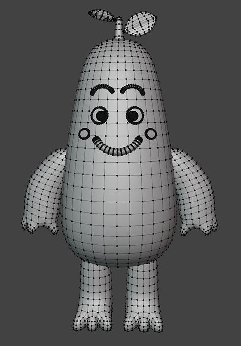 cute tree kid art toy Low-poly 3D model_2