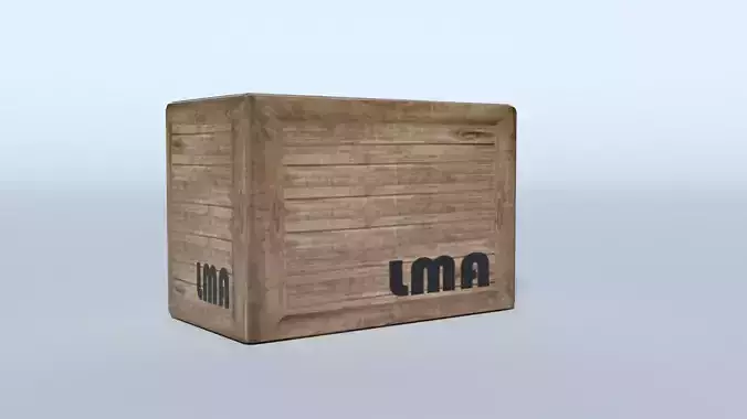 Wood crate Low-poly 3D model