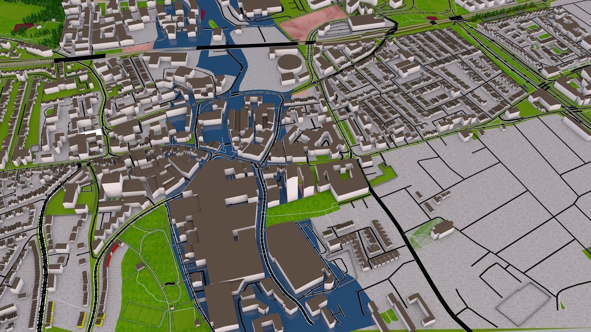 London City 3d model using July 2020 data Low-poly 3D model_41