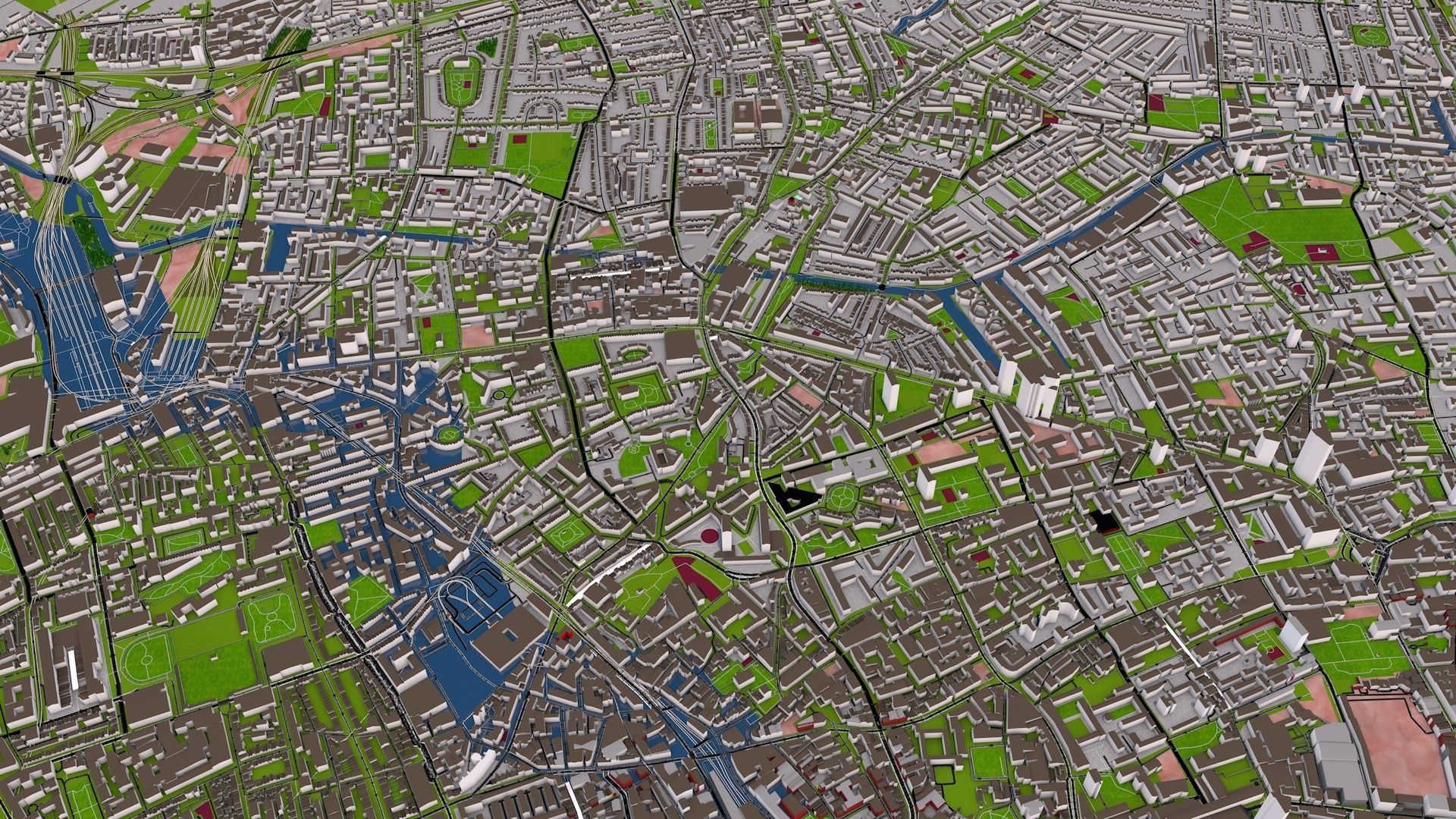 London City 3d model using July 2020 data Low-poly 3D model_13