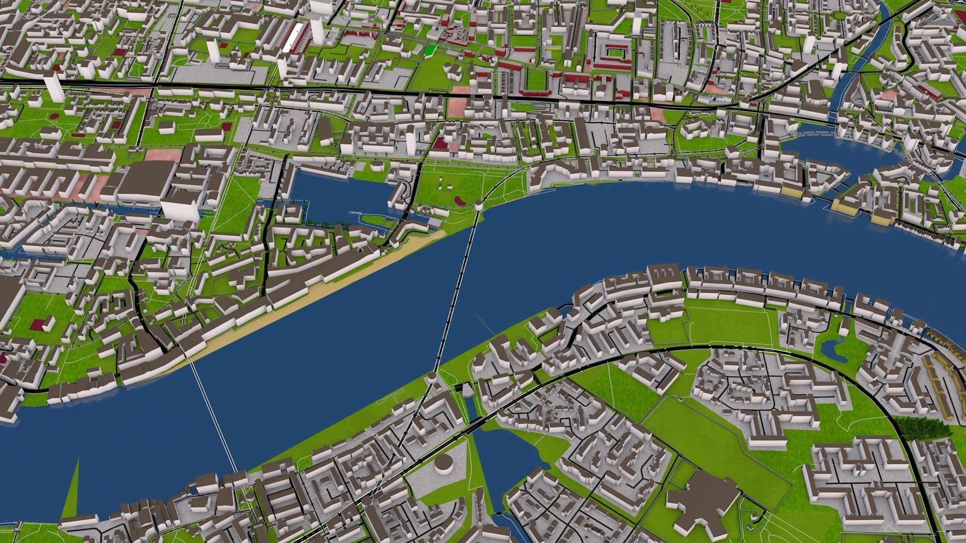 London City 3d model using July 2020 data Low-poly 3D model_17