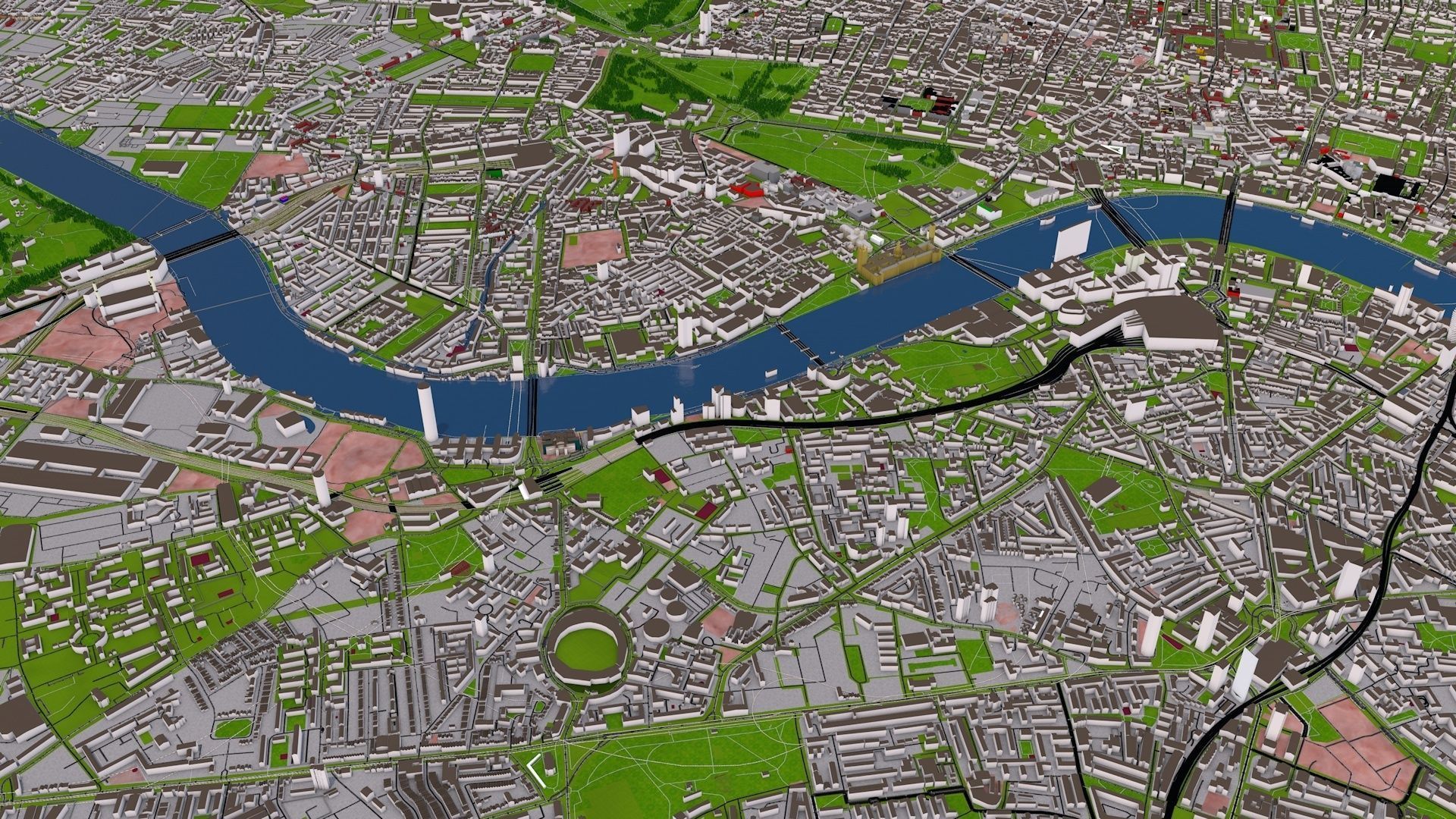 London City 3d model using July 2020 data Low-poly 3D model_2