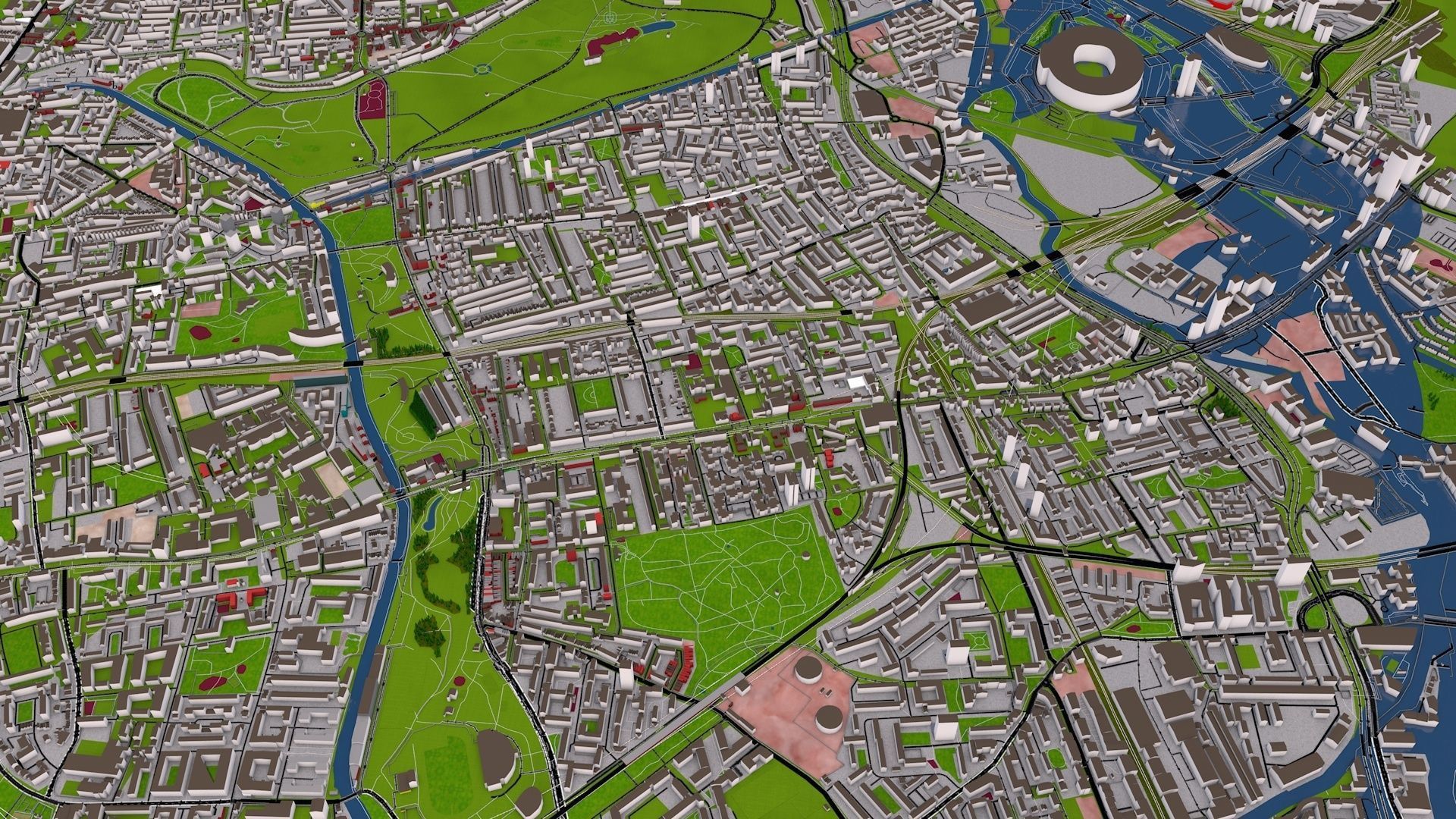 London City 3d model using July 2020 data Low-poly 3D model_15