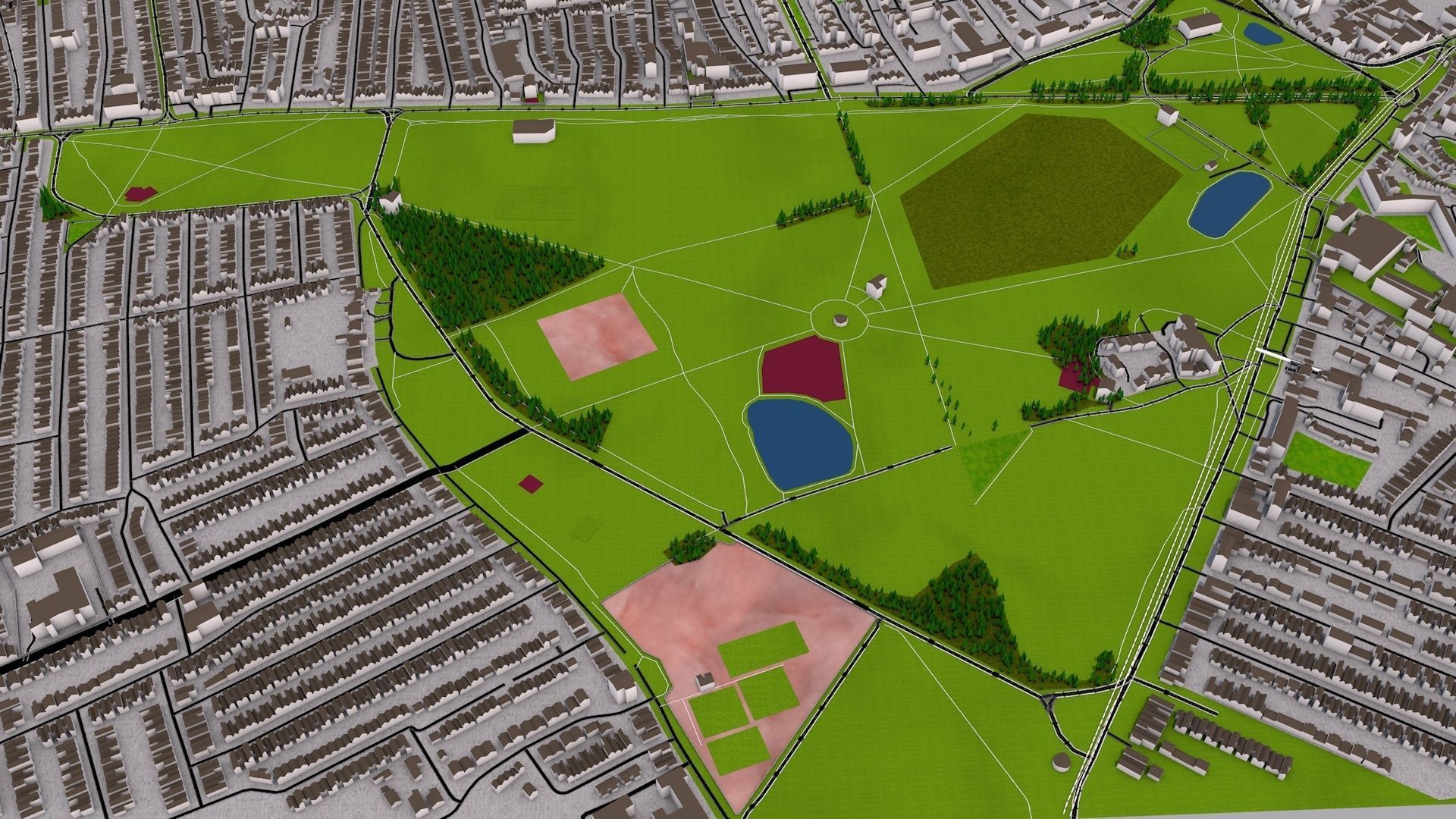London City 3d model using July 2020 data Low-poly 3D model_39