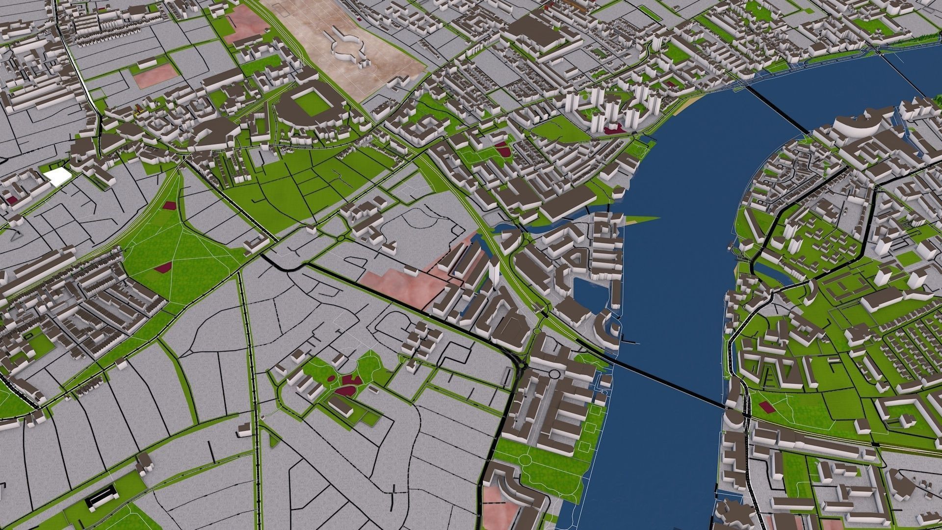London City 3d model using July 2020 data Low-poly 3D model_27