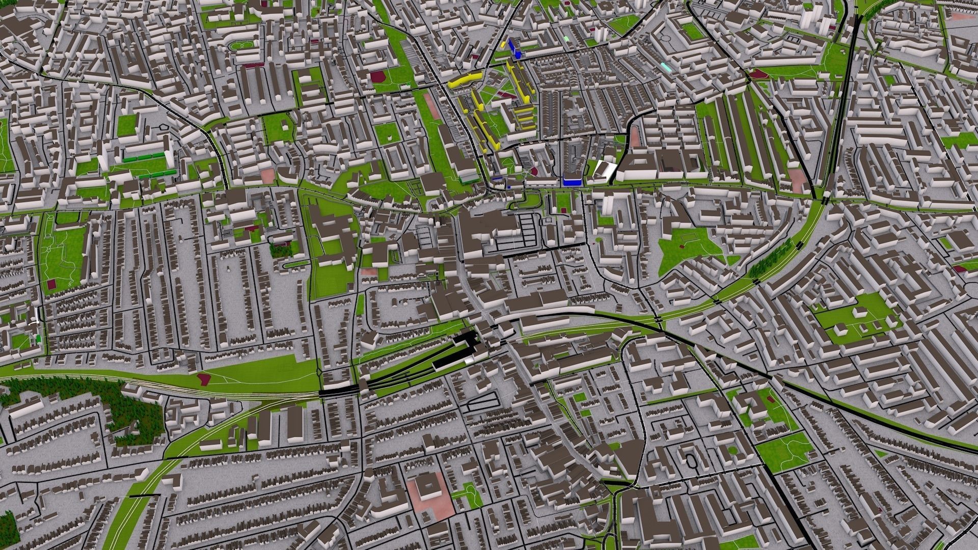 London City 3d model using July 2020 data Low-poly 3D model_31