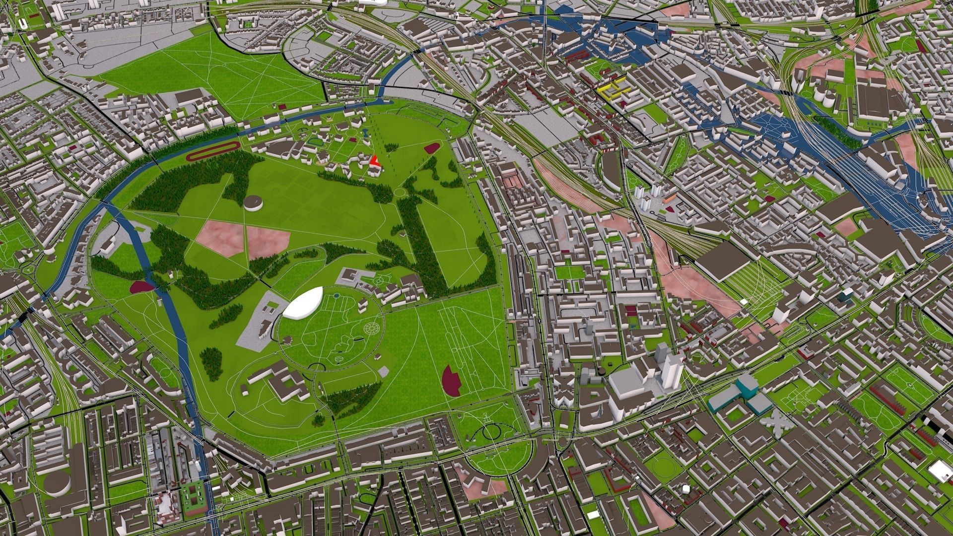 London City 3d model using July 2020 data Low-poly 3D model_11
