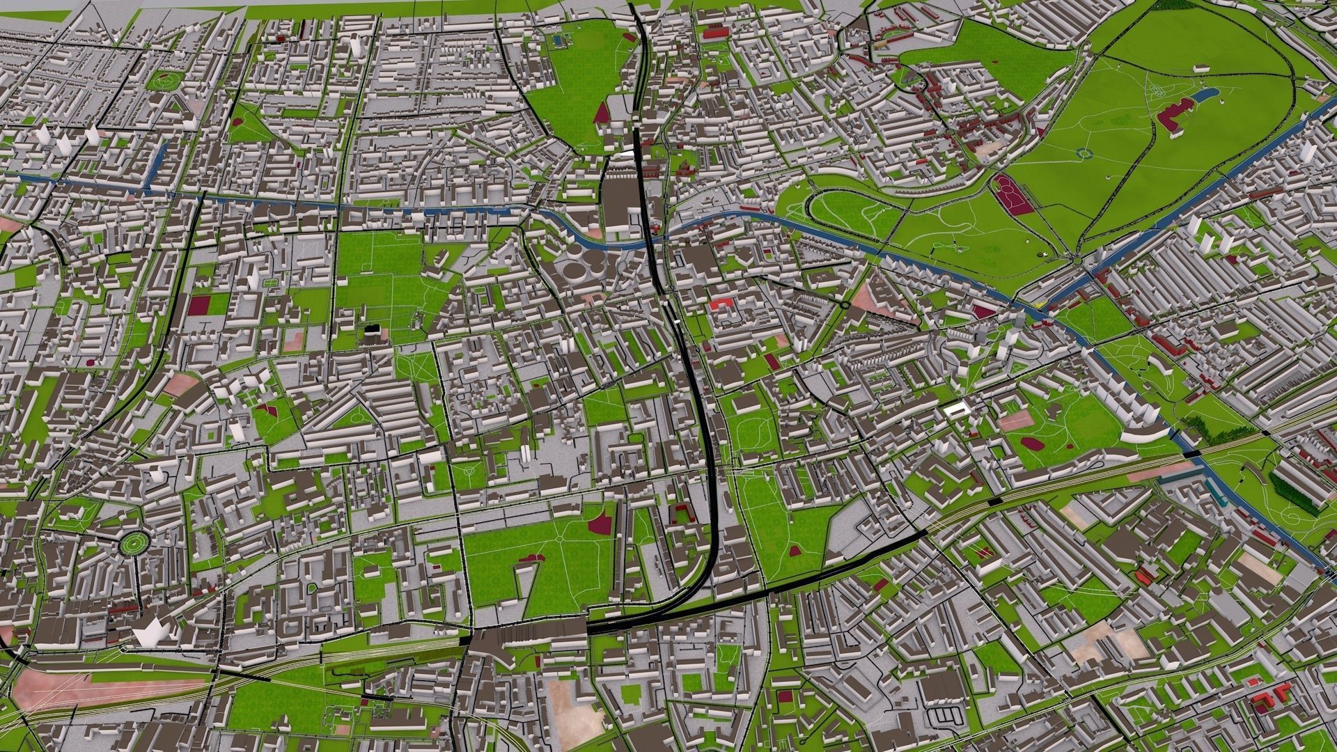 London City 3d model using July 2020 data Low-poly 3D model_14