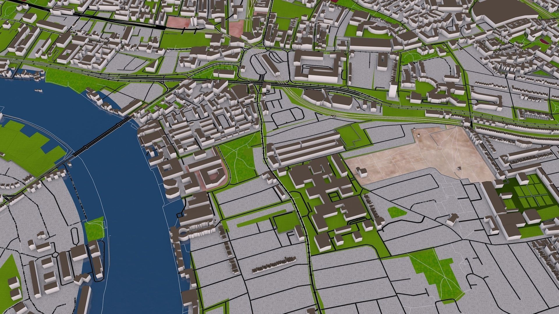 London City 3d model using July 2020 data Low-poly 3D model_24