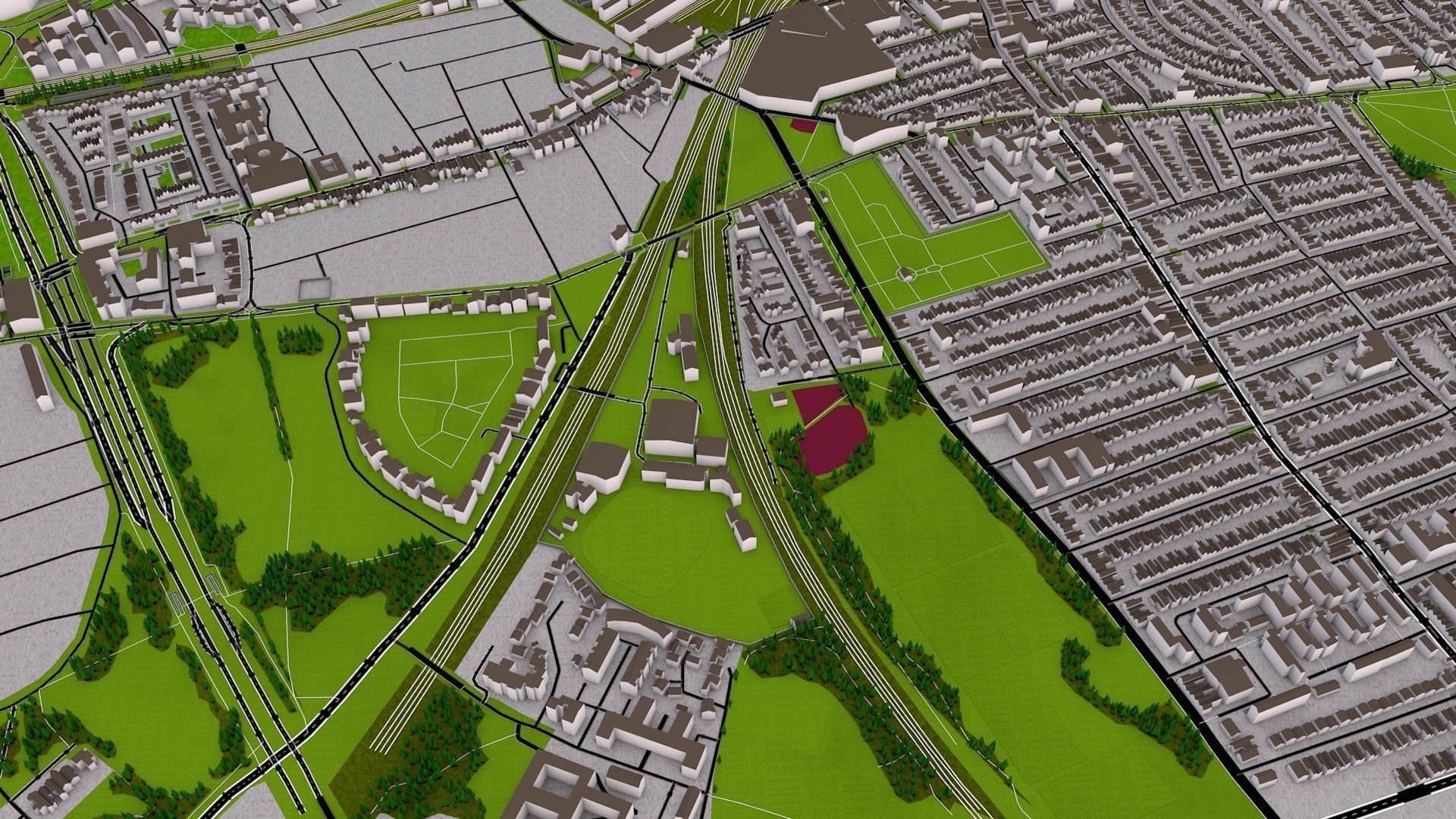 London City 3d model using July 2020 data Low-poly 3D model_40