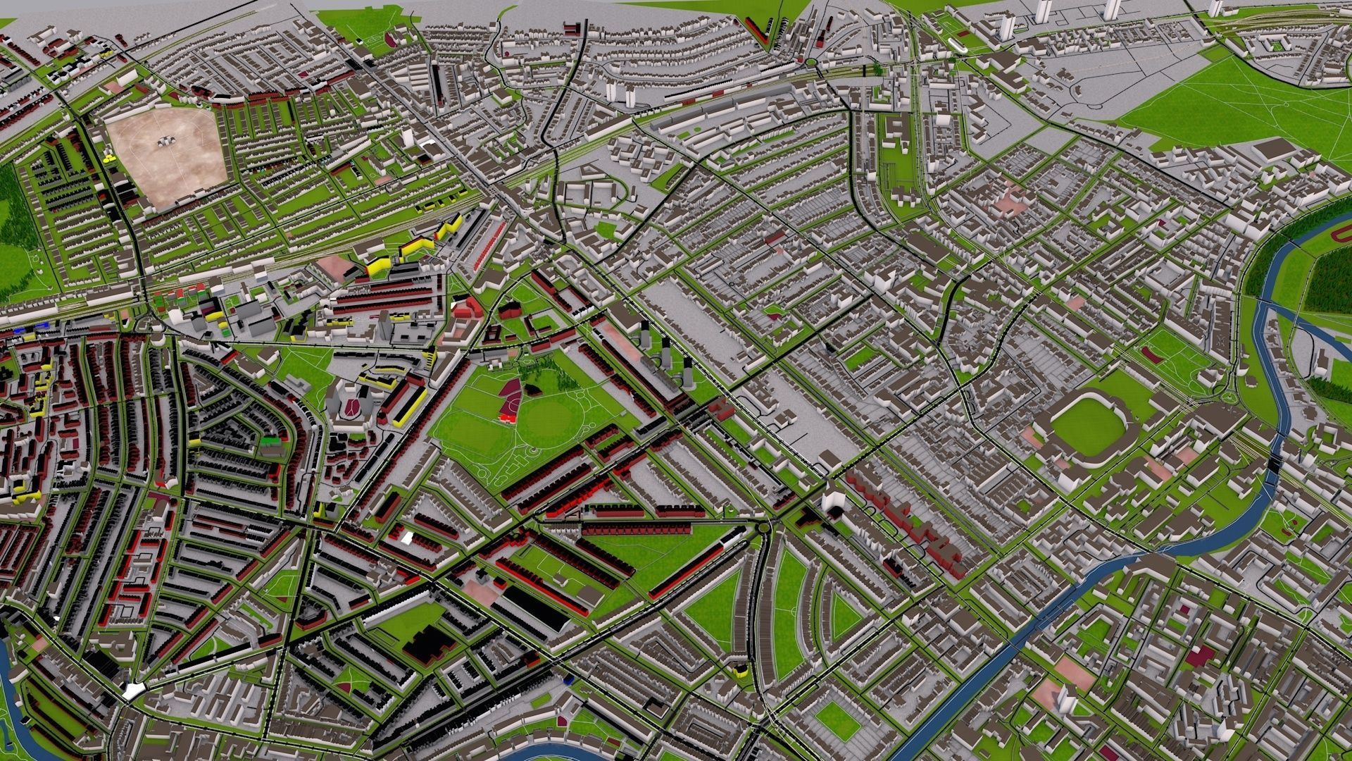 London City 3d model using July 2020 data Low-poly 3D model_5