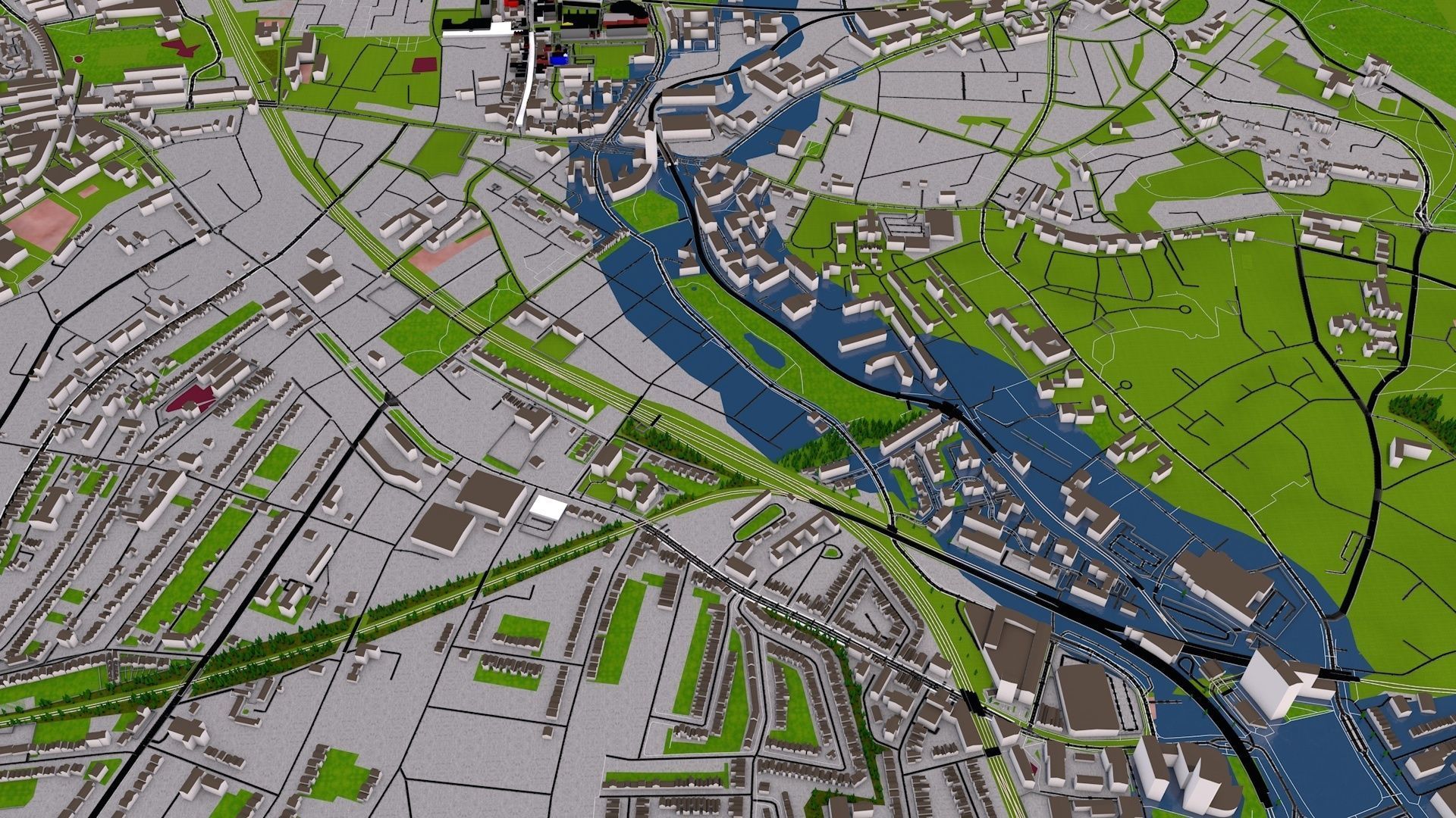 London City 3d model using July 2020 data Low-poly 3D model_33