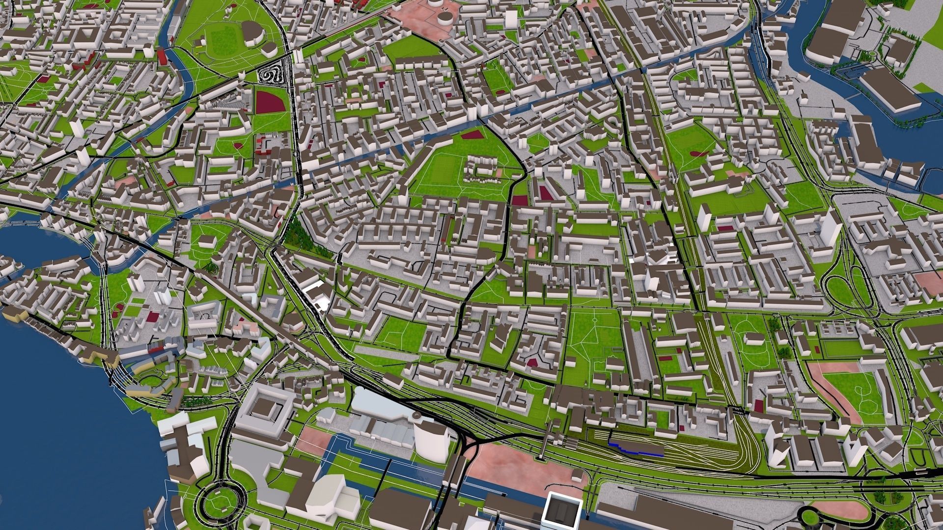 London City 3d model using July 2020 data Low-poly 3D model_16