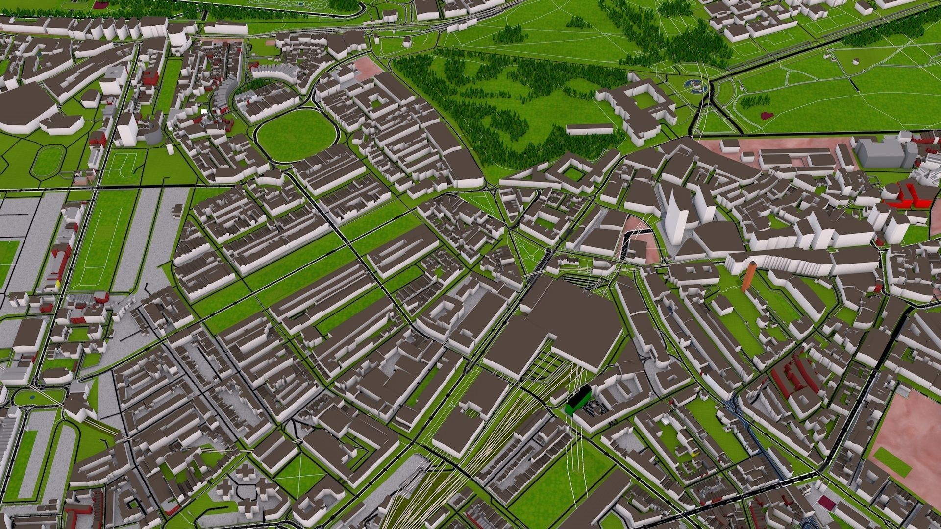 London City 3d model using July 2020 data Low-poly 3D model_21