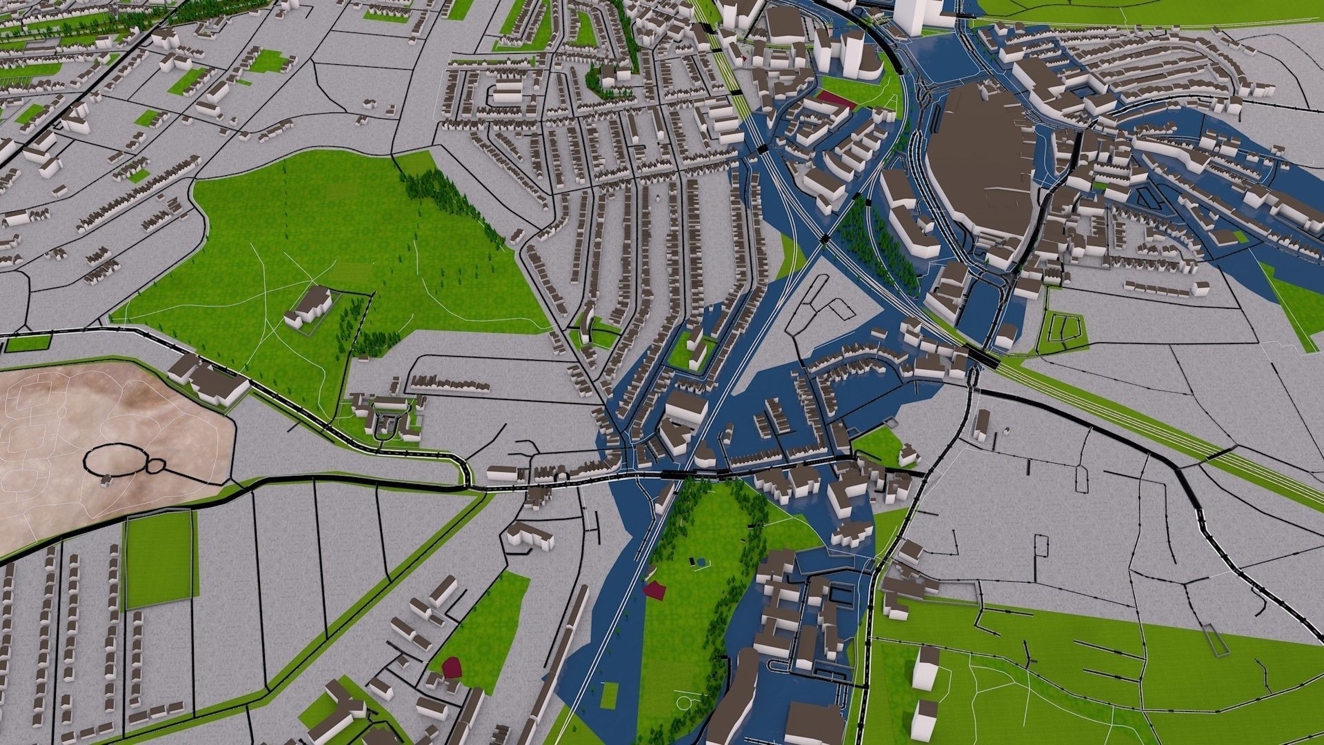 London City 3d model using July 2020 data Low-poly 3D model_34