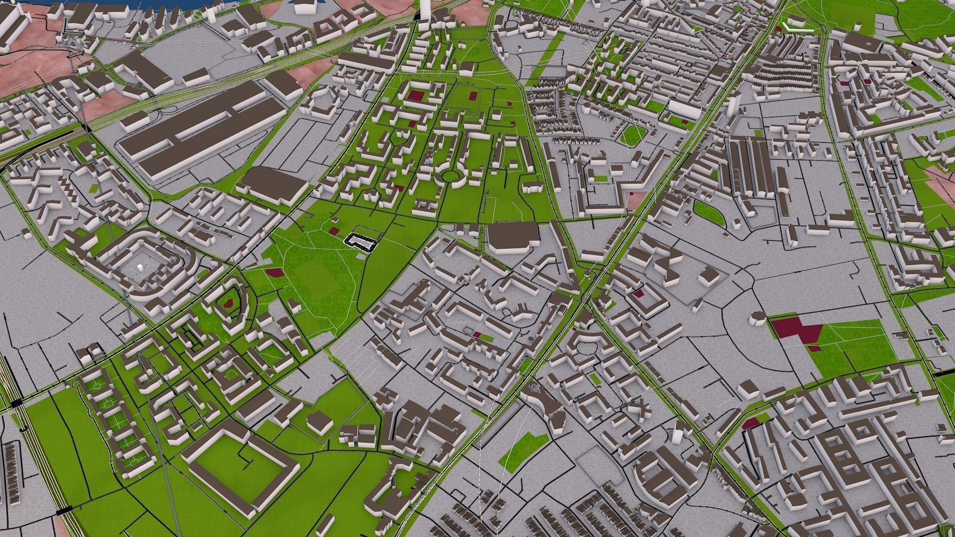 London City 3d model using July 2020 data Low-poly 3D model_29