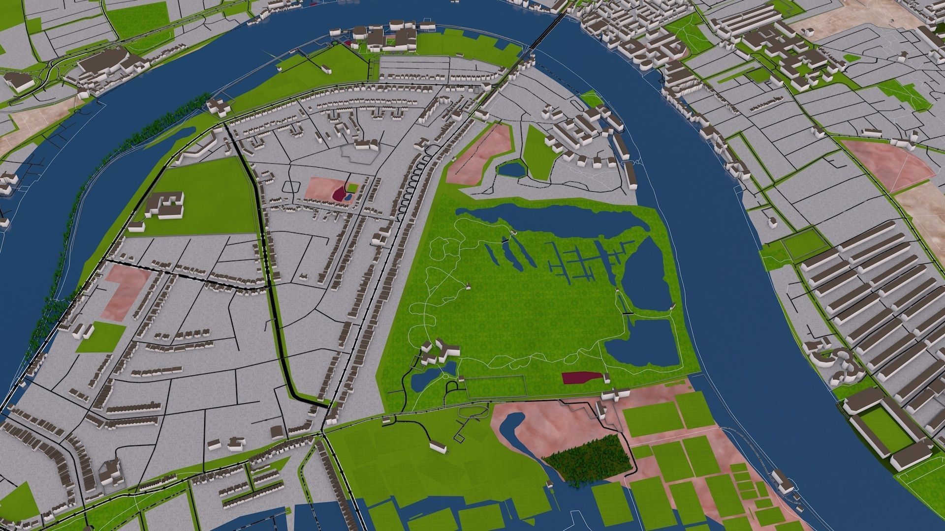London City 3d model using July 2020 data Low-poly 3D model_25