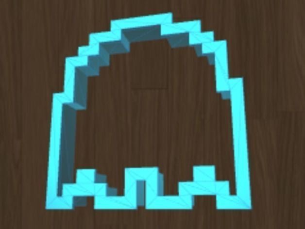 Pac-Man ghost cookie cutter 3D print model_3