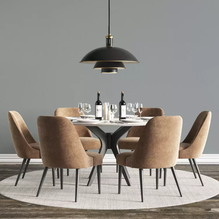 Modern Dinning Set  3D model_0