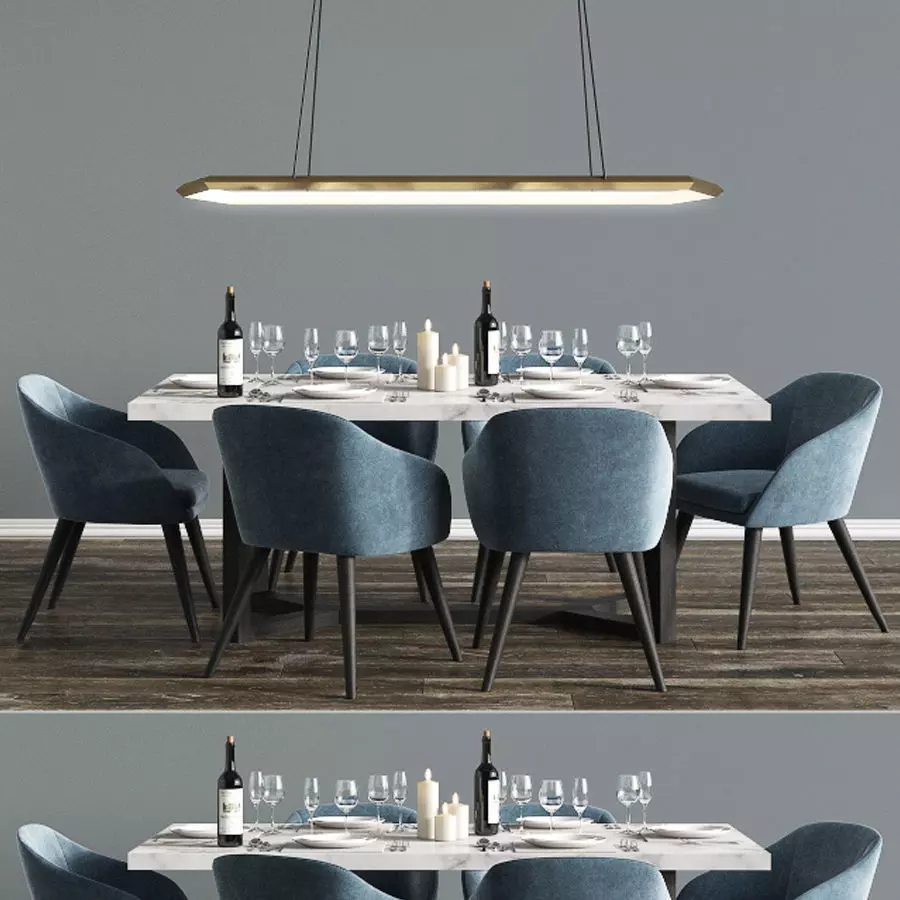 Modern Dinning Set 5 3D model_0