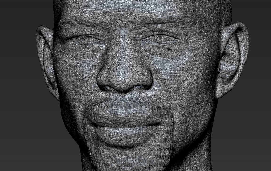 Kareem Abdul-Jabbar bust 3D printing ready stl obj formats 3D print model_27