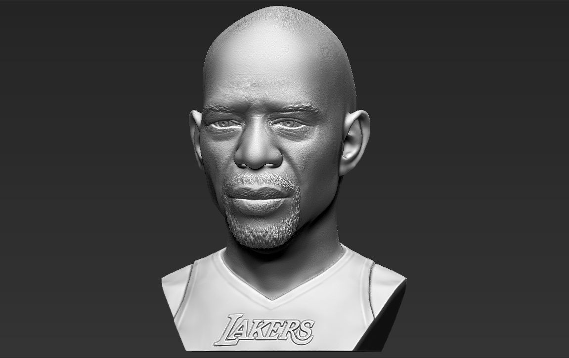 Kareem Abdul-Jabbar bust 3D printing ready stl obj formats 3D print model_6