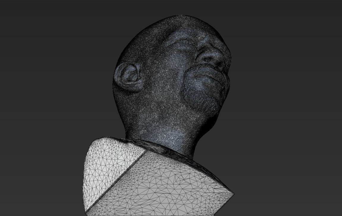 Kareem Abdul-Jabbar bust 3D printing ready stl obj formats 3D print model_29