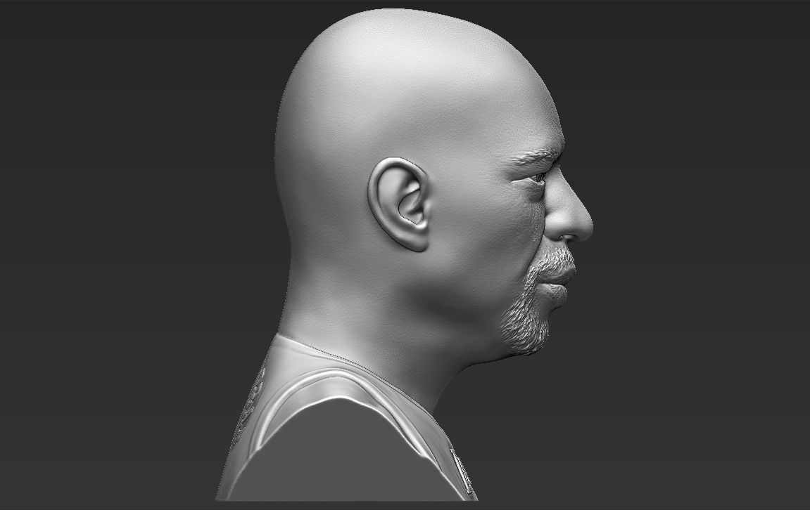 Kareem Abdul-Jabbar bust 3D printing ready stl obj formats 3D print model_13