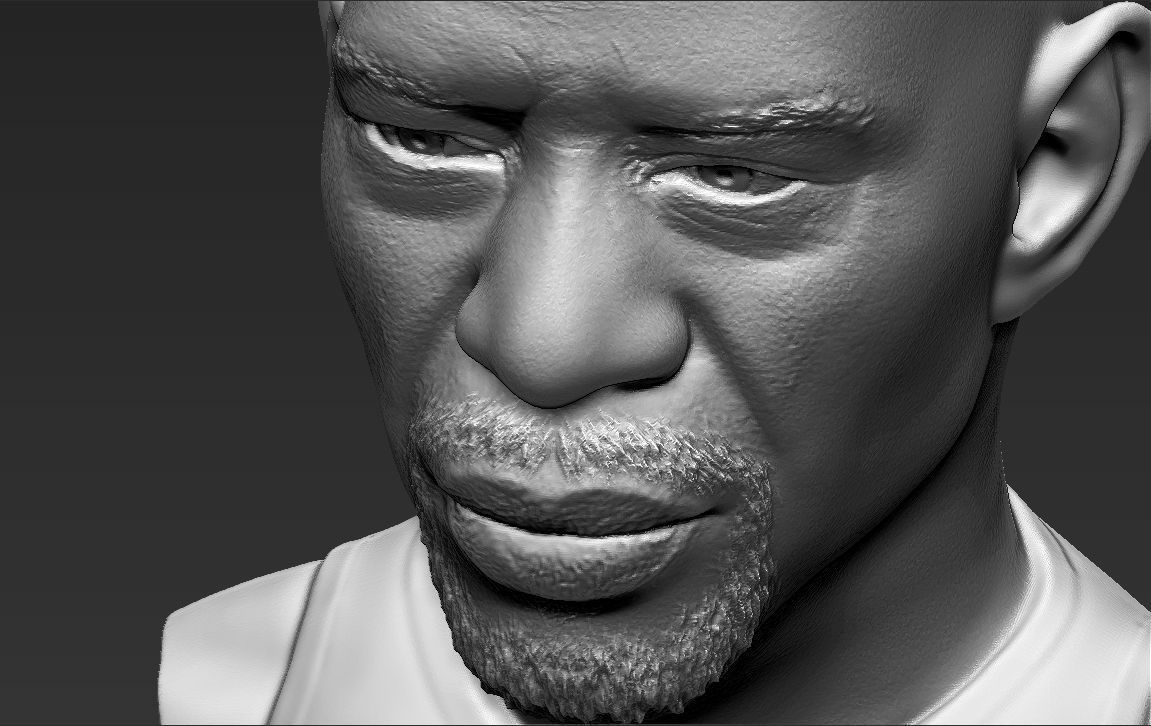 Kareem Abdul-Jabbar bust 3D printing ready stl obj formats 3D print model_19