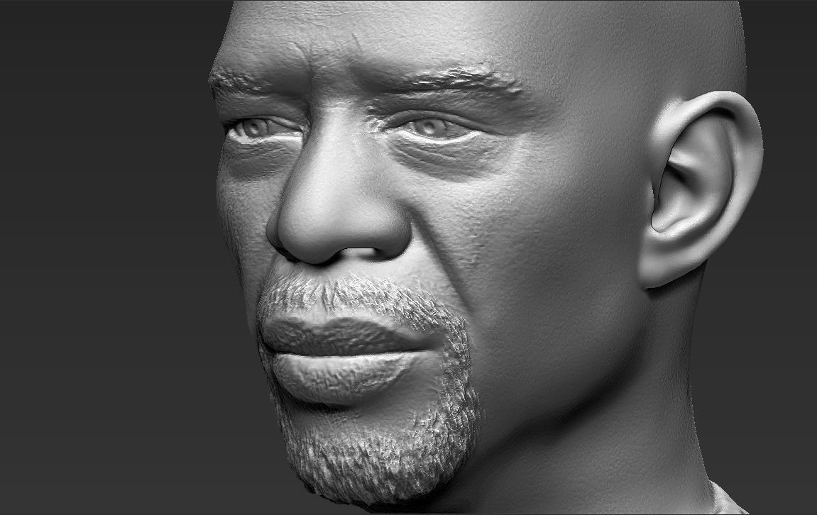 Kareem Abdul-Jabbar bust 3D printing ready stl obj formats 3D print model_18