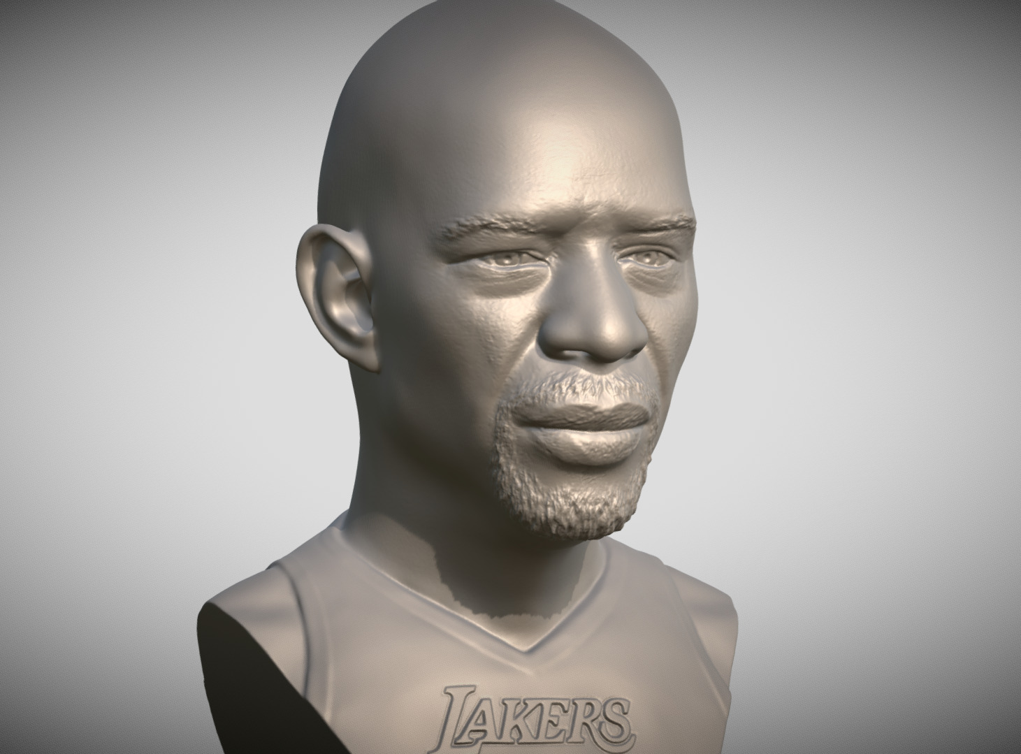 Kareem Abdul-Jabbar bust 3D printing ready stl obj formats 3D print model_4