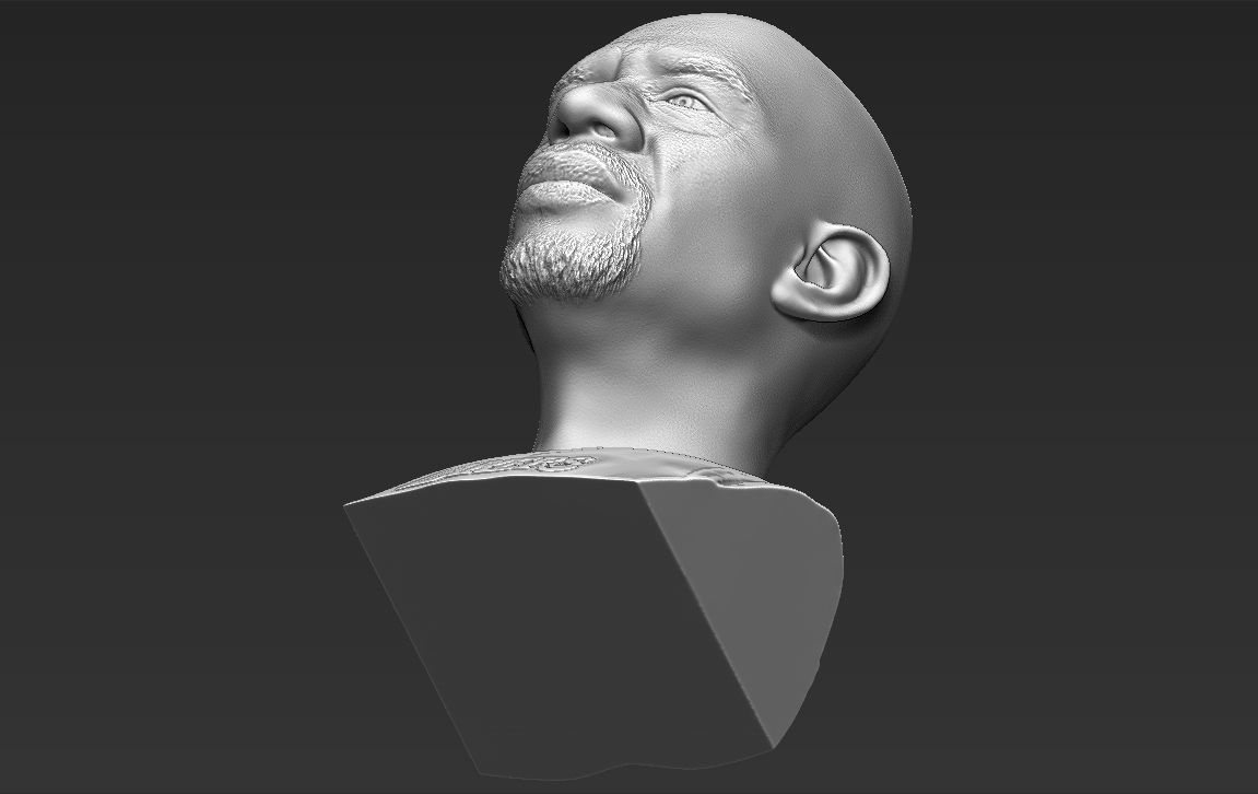 Kareem Abdul-Jabbar bust 3D printing ready stl obj formats 3D print model_24