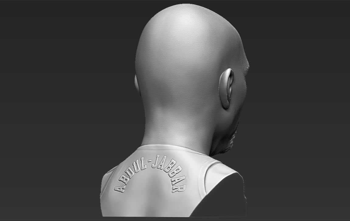Kareem Abdul-Jabbar bust 3D printing ready stl obj formats 3D print model_12