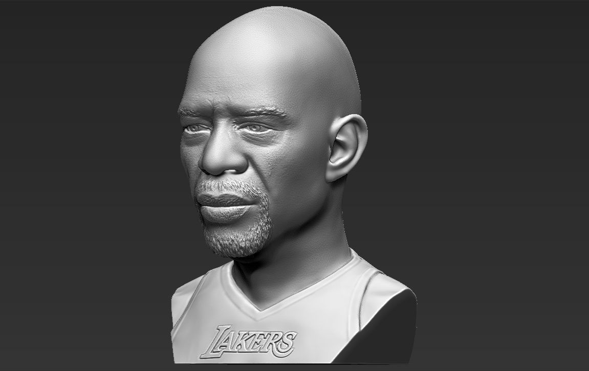 Kareem Abdul-Jabbar bust 3D printing ready stl obj formats 3D print model_7