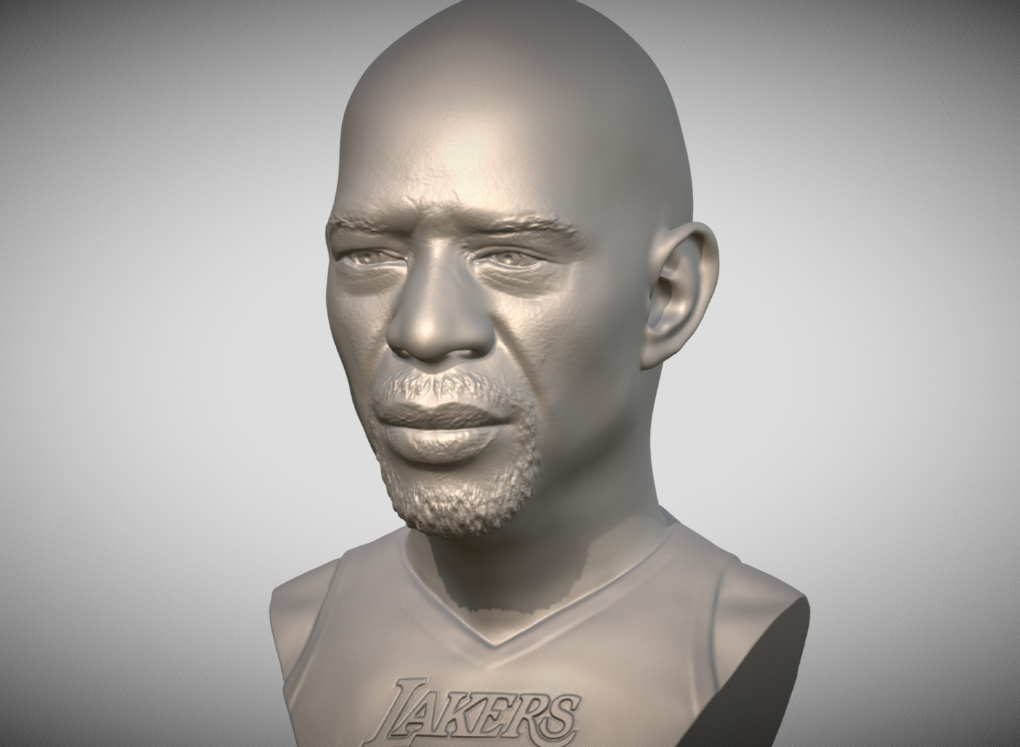 Kareem Abdul-Jabbar bust 3D printing ready stl obj formats 3D print model_1