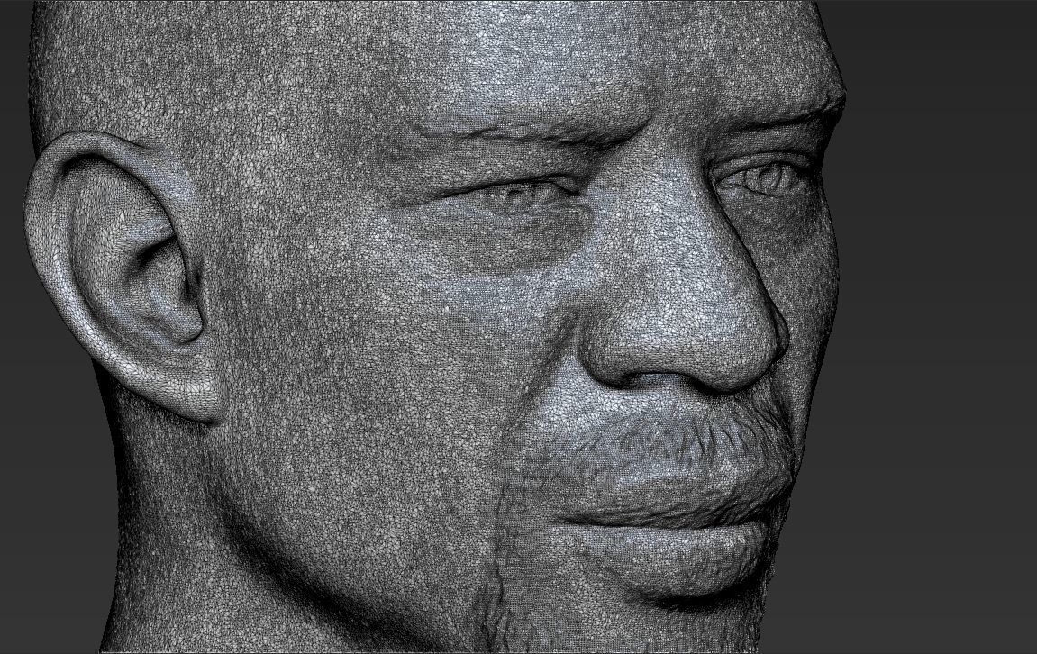 Kareem Abdul-Jabbar bust 3D printing ready stl obj formats 3D print model_28