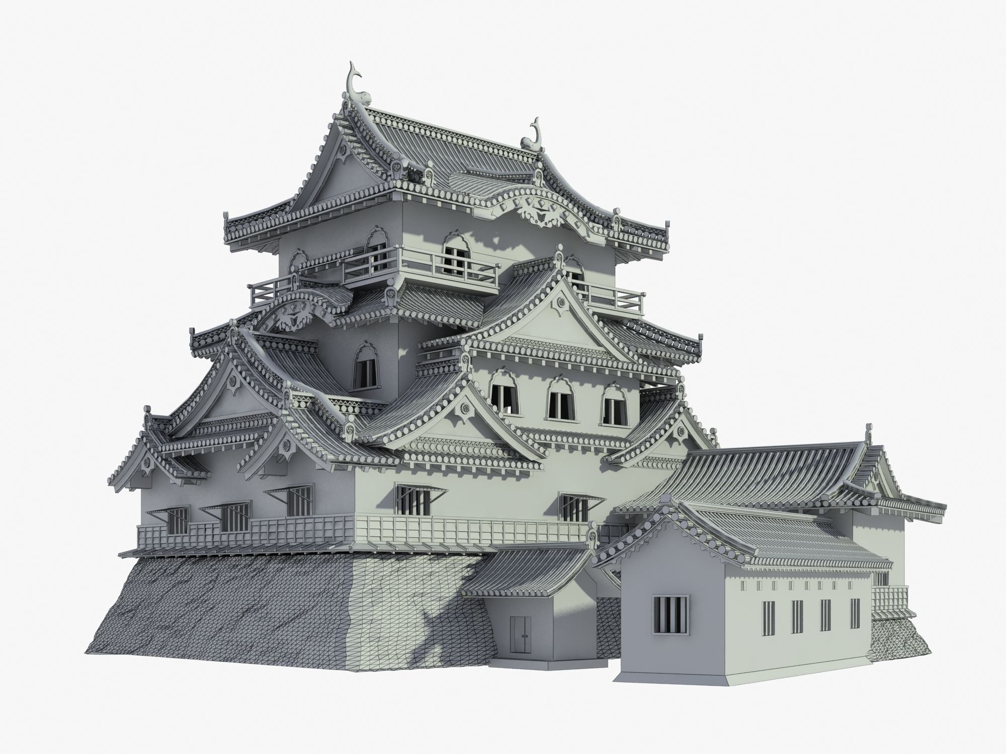 Hikone Japanese Castle 3D model_6