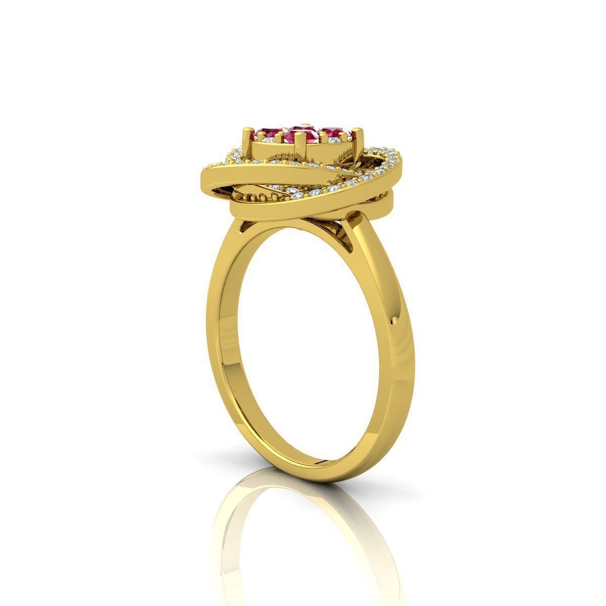 Luxury Wedding Ring  3D print model_3