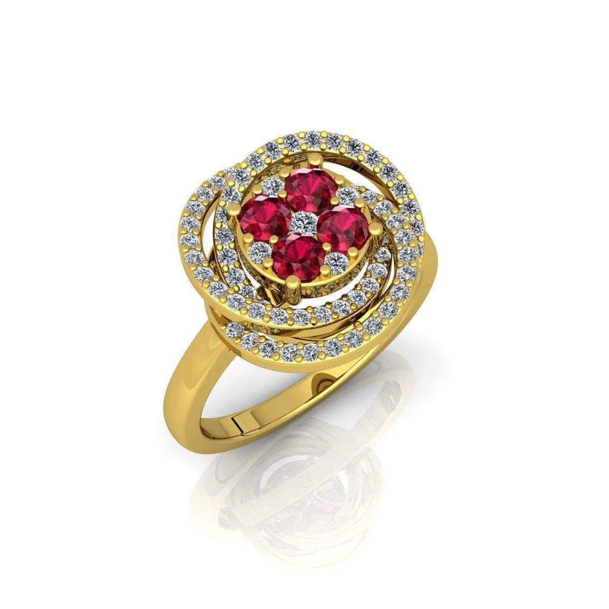 Luxury Wedding Ring  3D print model_2