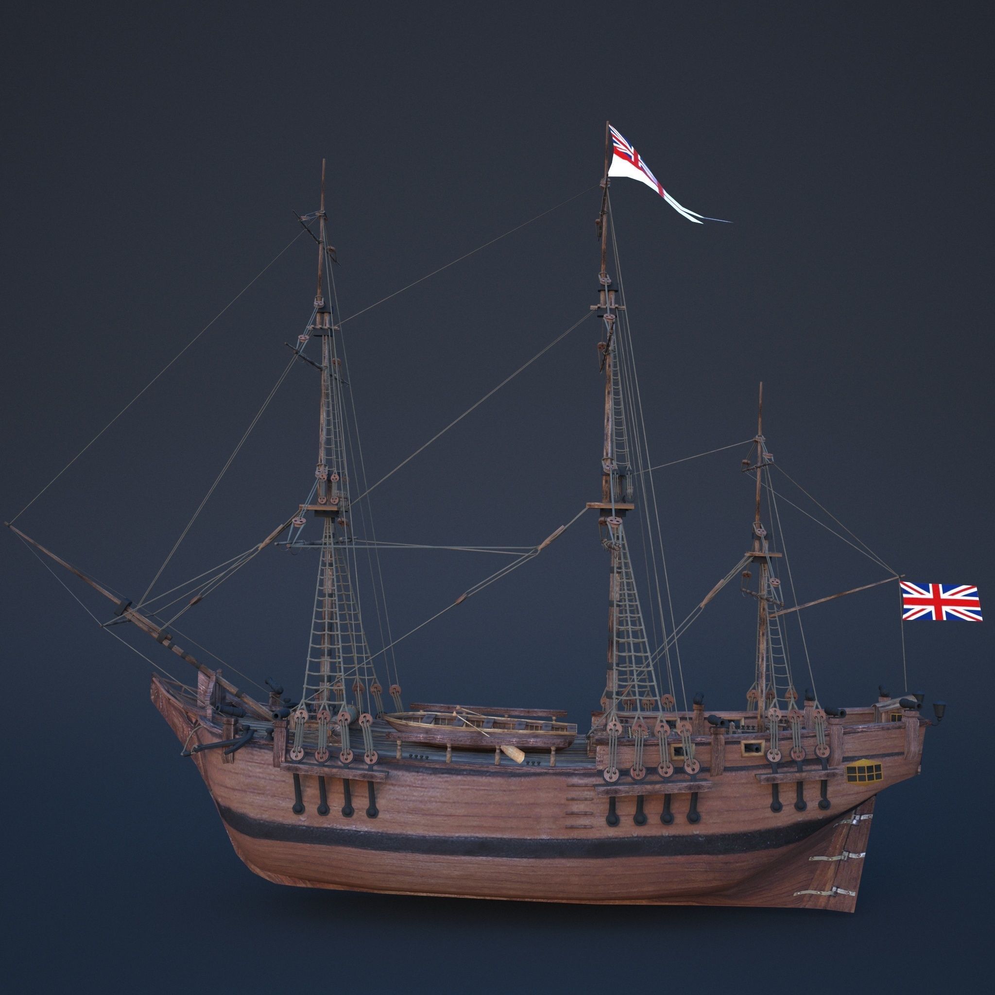 Ship Bounty Low-poly 3D model_4