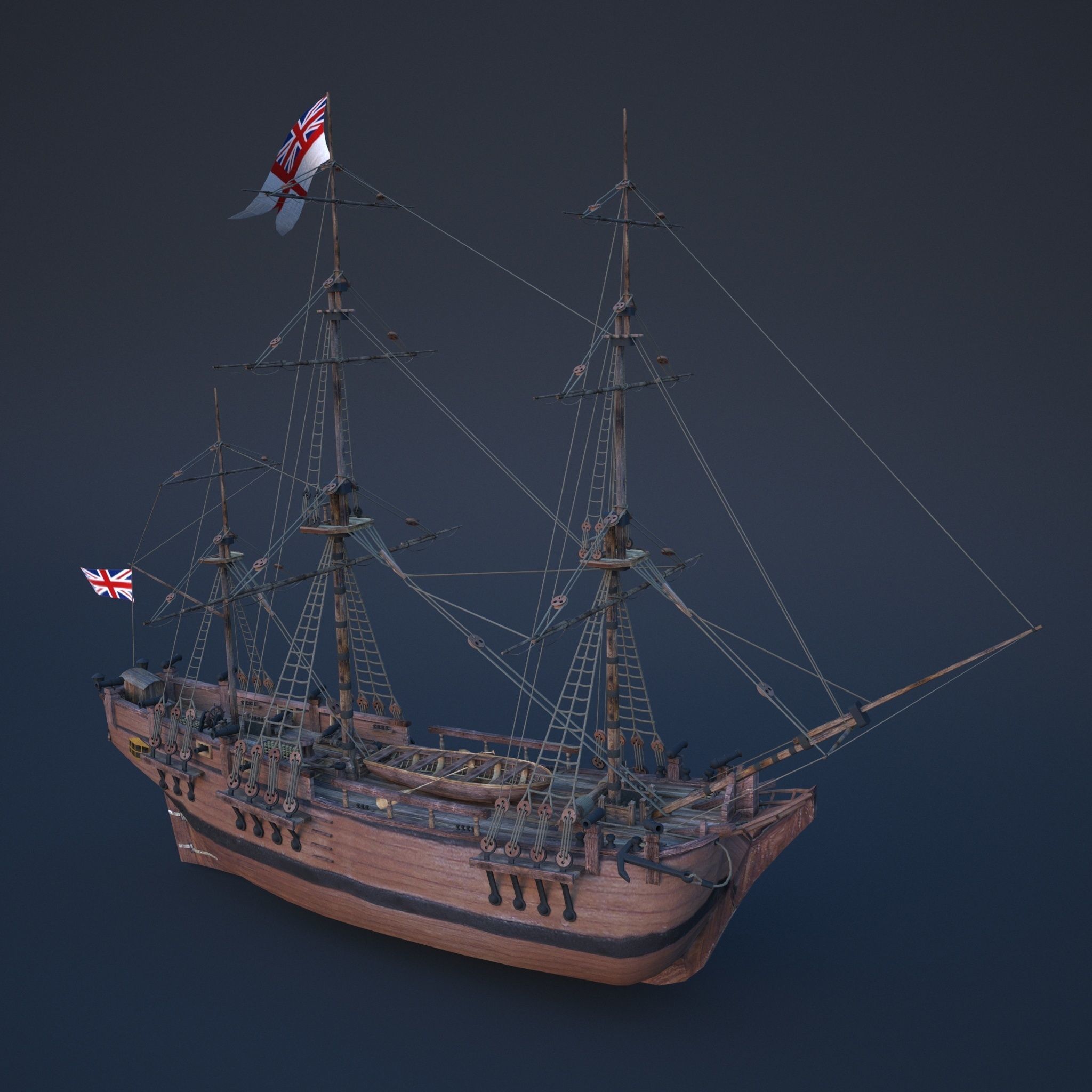 Ship Bounty Low-poly 3D model_2