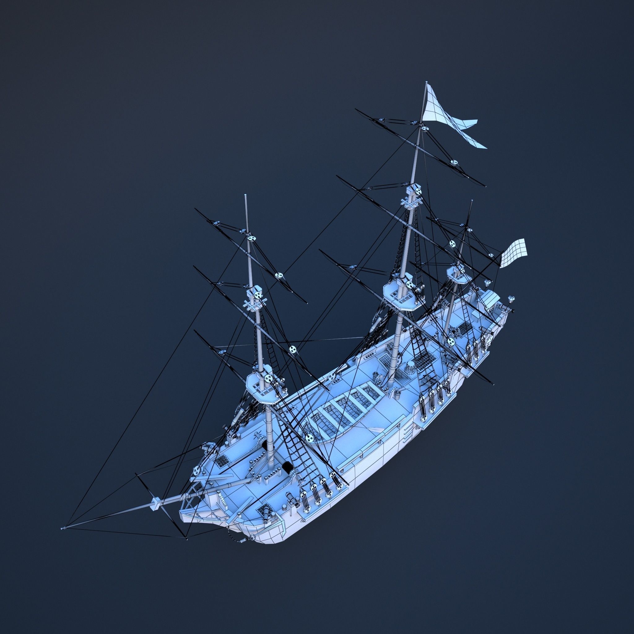 Ship Bounty Low-poly 3D model_11
