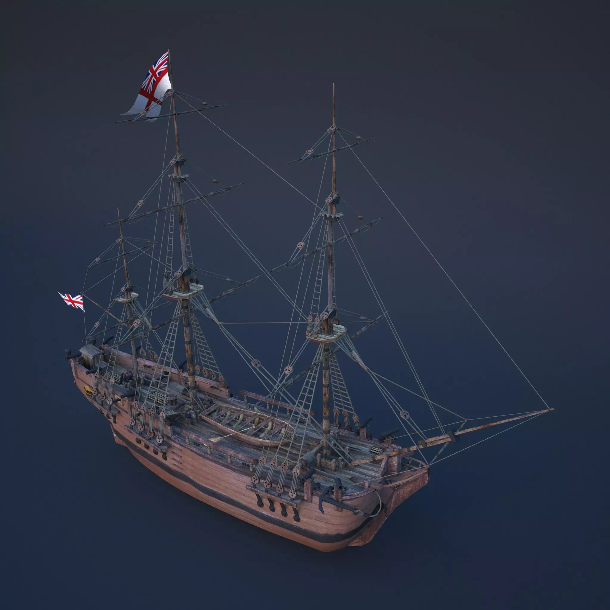Ship Bounty Low-poly 3D model_0