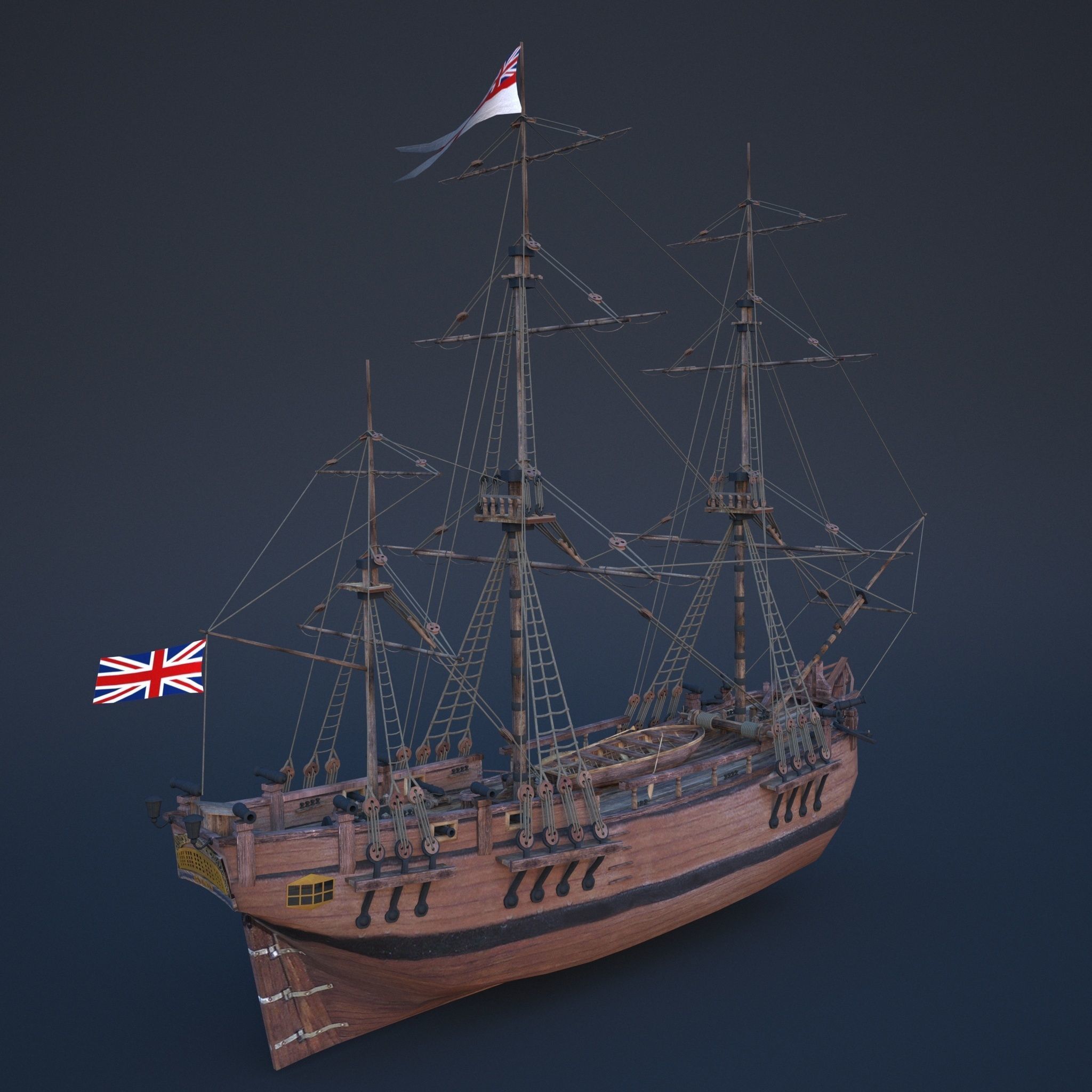 Ship Bounty Low-poly 3D model_1