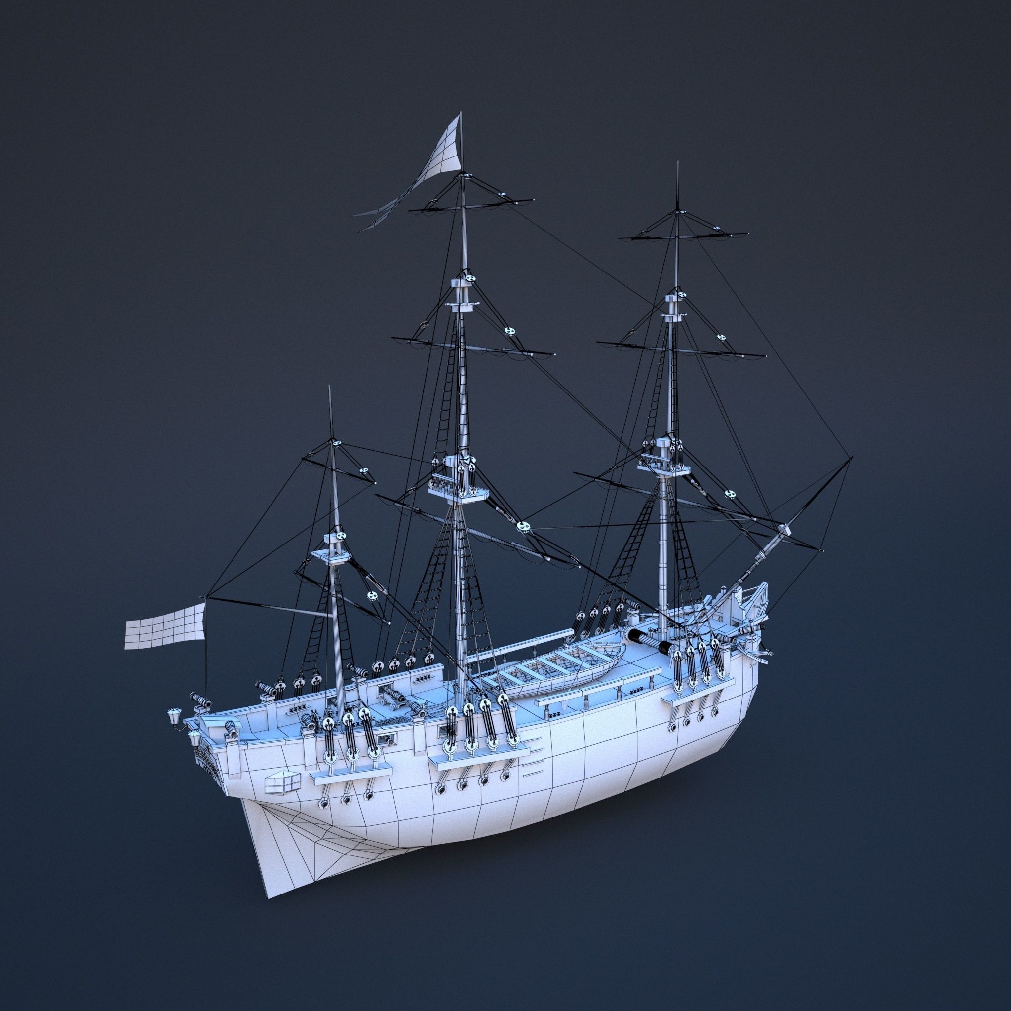 Ship Bounty Low-poly 3D model_10