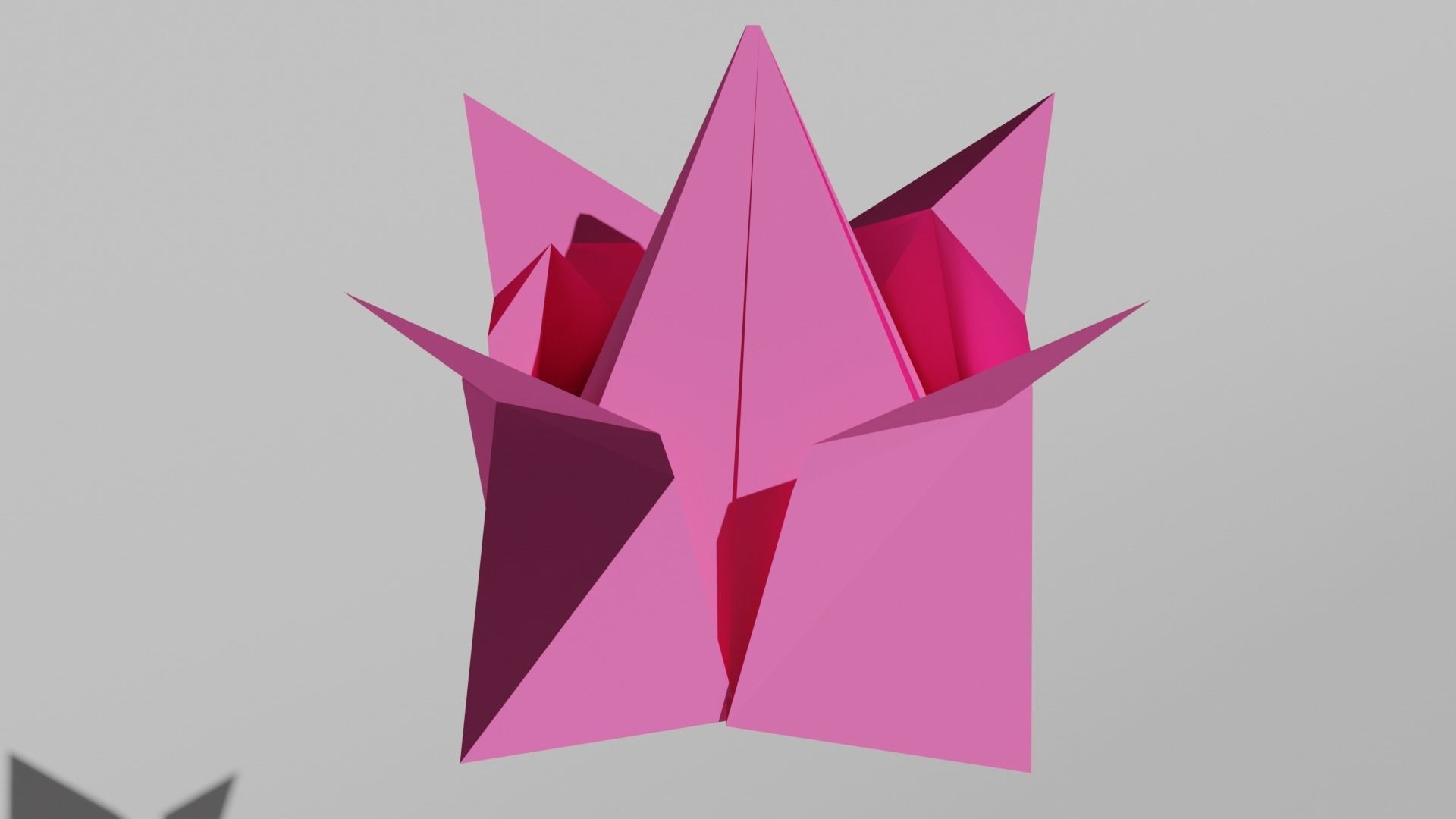 Origami Tulip Low-poly 3D model_2