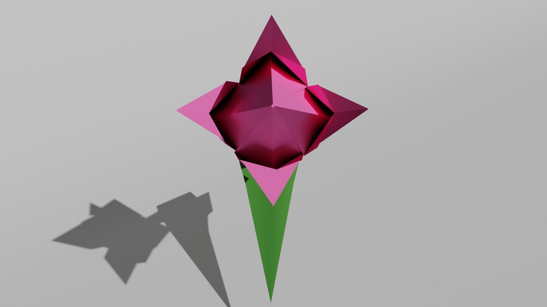 Origami Tulip Low-poly 3D model_6